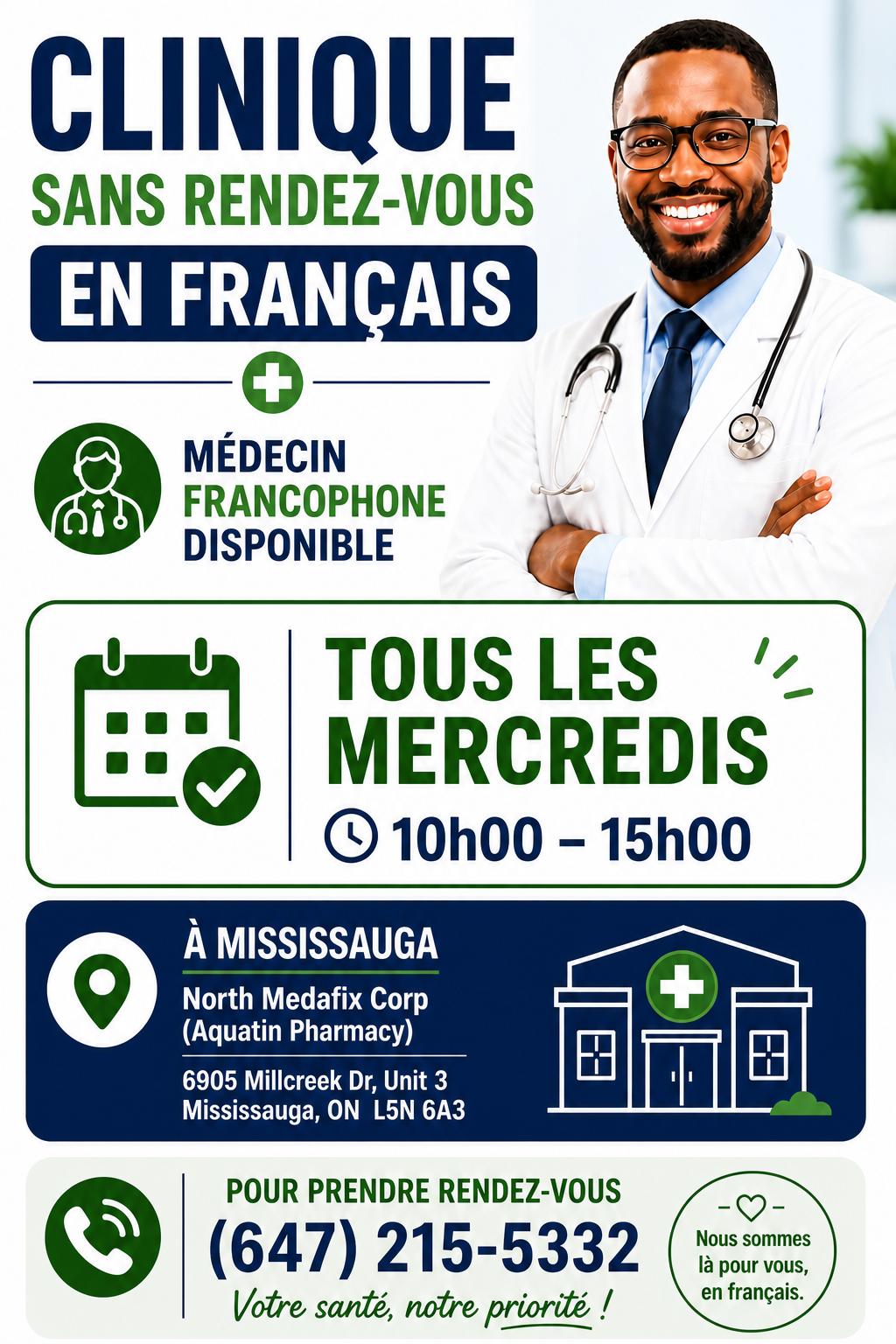 Flyer clinique sans rendez-vous en français